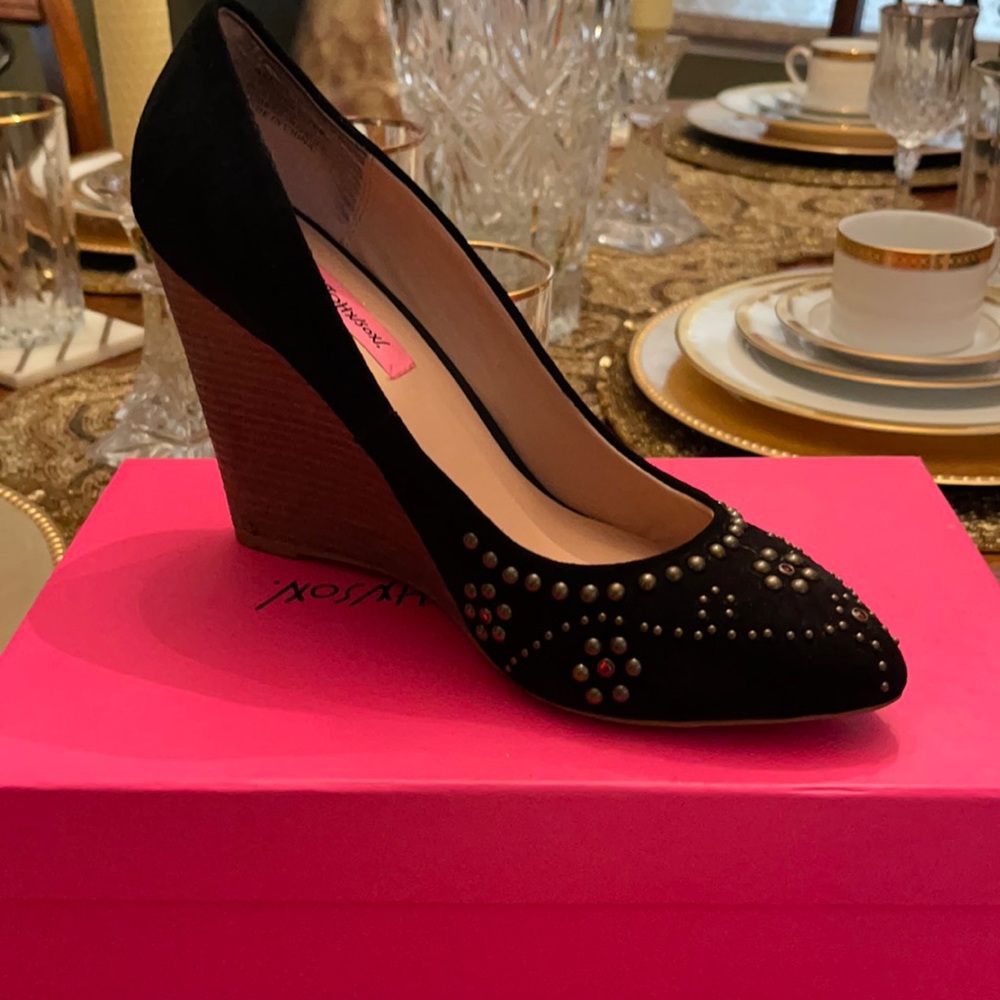 Black shoe with stud detailing